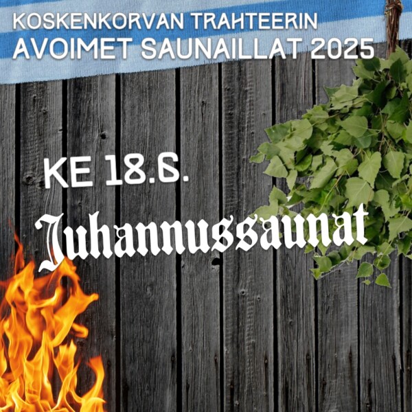 Saunalippu: JUHANNUSSAUNAT ke 18.6.2025