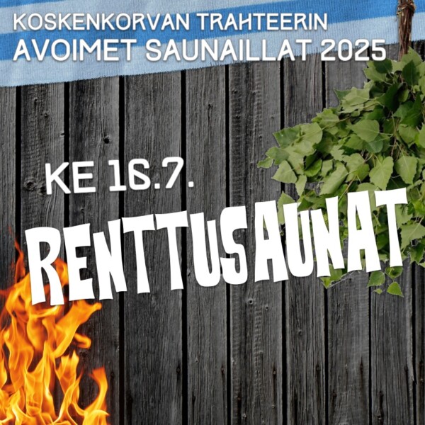 Saunalippu: RENTTUSAUNAT ke 16.7.2025